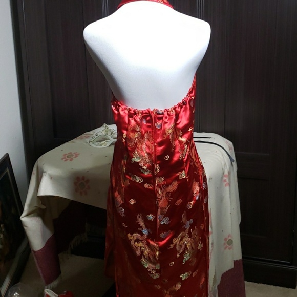 Red and multicolored Japanese inspired dress - Picture 3 of 6